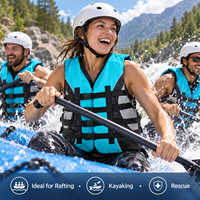 Veste de sauvetage commerciale réglable en Oxford 600D avec mousse NBR, 120-150N, pour rafting en eaux vives, avec bandes réfléchissantes, vente en gros