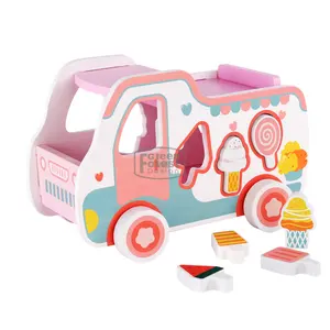 Kids Pretending Wood Toy Pink Girl Dressing Table Toy