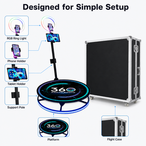 Mejor <span class=keywords><strong>Precio</strong></span> para Cabina de Fotos 360 con Anillo de Luz, Soporte para Teléfono, Control Remoto y Estuche de Transporte, Paquete para 3-4 Personas en UE, EE. UU. y Reino Unido - Product Image 4