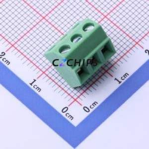 DB127S-3.81-3P-GN-S Screw Terminal Block P=3.81mm Connector ( Construction: 1x3P )( Pitch: 3.81mm )( Color: Green ) - Product Image 1