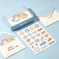 Boîte en papier laminé mat personnalisée, impression couleur, graphisme mignon, emballage extérieur pour lots de papeterie sur le thème des animaux