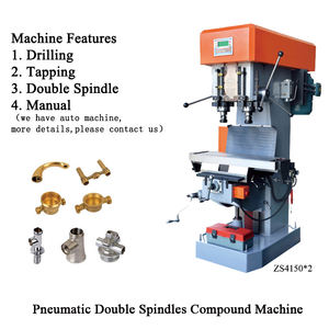 Macchina per foratura e maschiatura a doppio mandrino pressa di foratura per parti in ottone parti in pressofusione di alluminio - Product Image 2