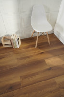 Planches de sol en bois HDF synchronisées, gaufrées, marron foncé, modernes, commerciales, personnalisées, 8 mm, avec chauffage par le sol