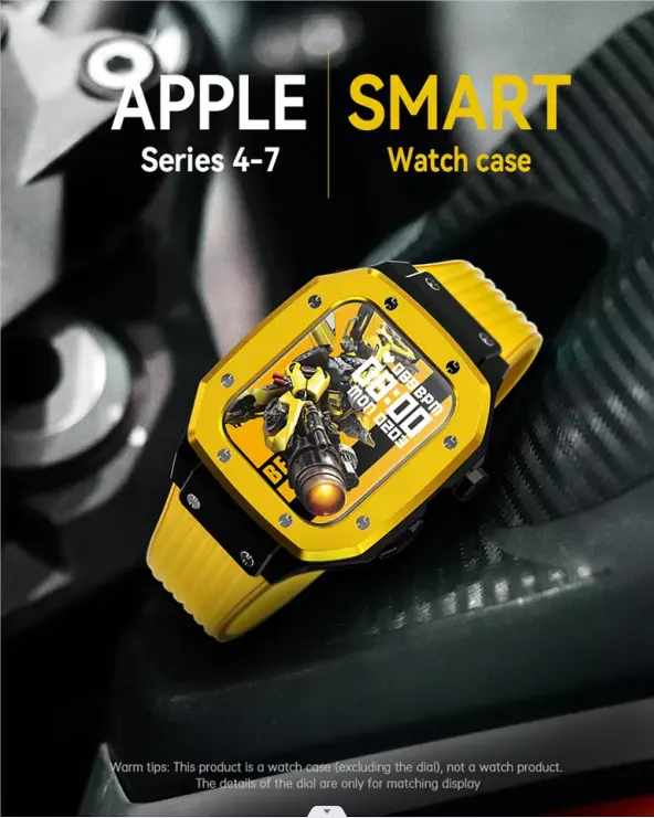 COOLYEP Dây Đeo Silicon Logo Tùy Chỉnh Thiết Kế Và Vỏ Đồng Hồ Kim Loại Cho Apple Smart Watch Series 7 6 5 4 3 2 1 SE
