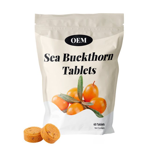 OEM Sea Buckthorn Coated Fruity Tablet Candy Custom Manufacturing Private Label B2B Wholesale Non-GMO Project Verified ISO HACCP