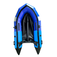 Bateau pneumatique gonflable 235 cm pour 2 personnes, 2+1 compartiments, PVC 0,9 mm, plancher en aluminium, compatible avec moteur hors-bord 4 CV