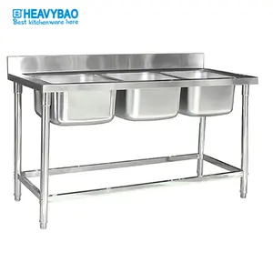 Heavybao paslanmaz çelik düz paket mutfak lavabo Catering restoran Foodservice ekipmanları