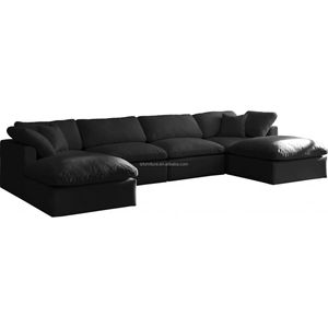 โซฟาผ้าสีขาวทันสมัย 3 ที่นั่ง โซฟาห้องนั่งเล่นแบบแยกส่วน โซฟาคลาวด์ - Product Image 3