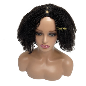 VMAE Peluca de Cabello Humano <span class=keywords><strong>Afro</strong></span> Rizado para Mujer, <span class=keywords><strong>Rizos</strong></span> Profundos, <span class=keywords><strong>Rizos</strong></span> Negros, Rectos, Cutícula Virgen Vietnamita - Product Image 3