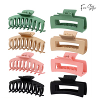 Pinces à cheveux transparentes de forme rectangulaire, couleur unie, avec logo personnalisé Finestyle, commande en gros pour femmes et filles