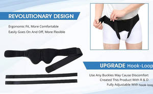 Ceinture d'hernie inguinale réglable, soutien de la hanche, sac d'hernie avec coussin de compression amovible pour adultes et personnes âgées, soutien chirurgical de l'hernie - Product Image 3