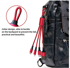 Xách Tay <span class=keywords><strong>Mini</strong></span> 3-Trong-1 Nhanh Chóng USB Keychain Cáp Dữ Liệu Micro Loại C Sạc Đa-Chức Năng Nylon Tinh Khiết Đồng USB Tiện Ích Khuyến Mại - Product Image 4