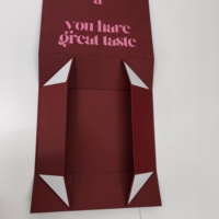 Boîte cadeau magnétique rigide en carton rouge personnalisée avec couvercle magnétique, images réelles, emballage de luxe pliable