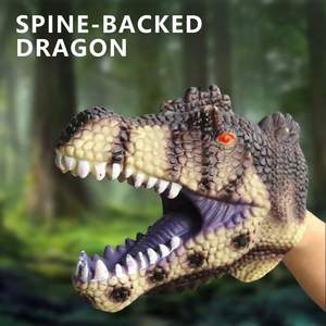 Bán Buôn Cao Su Khủng Long Con Rối Tay Thực Tế Cao Su Mềm Động Vật Đầu Triceratops Con Rối Tay Khủng Long Đồ Chơi - Product Image 5