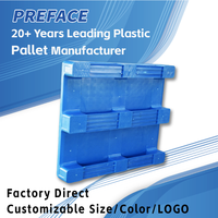 Palette empilable Preface 1200x1000mm en plastique HDPE, entrée quatre directions, gain de place, pour l'exportation, la logistique d'entrepôt