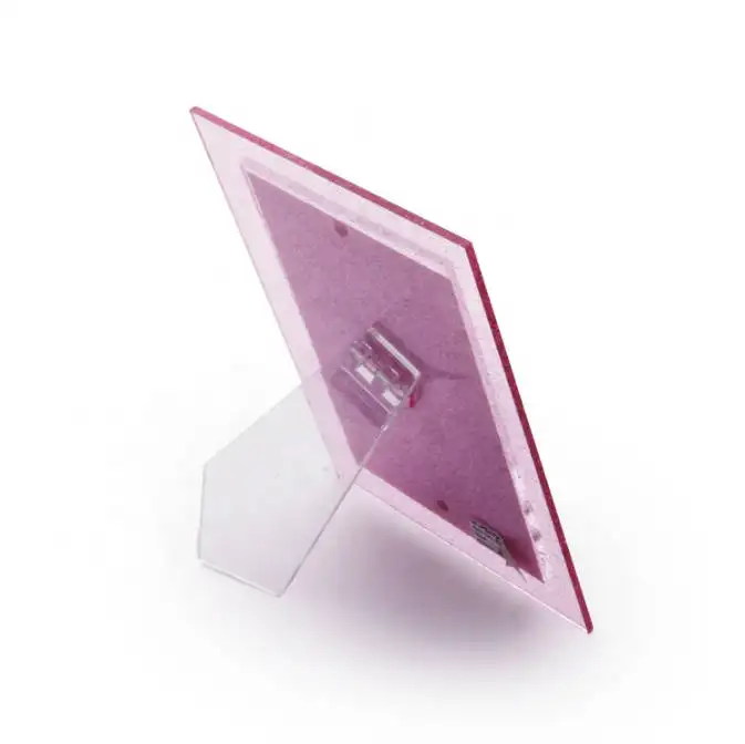 도매 사용자 정의 아크릴 투명 플래시 반짝이 핑크 자기 사진 프레임 브래킷