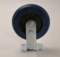 Roue en fonte robuste de 5 pouces avec revêtement en caoutchouc, 50 mm, 220 kg, résistante aux hautes températures, roulettes fixes industrielles
