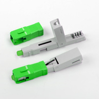 Connecteur rapide à fibre optique vert 54 mm SC APC pour câble de branchement FTTH à faible perte d'insertion pour utilisation répétée en réseau