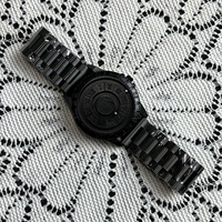 Montre à quartz de luxe pour homme en acier inoxydable avec chiffres romains, aiguilles à billes magnétiques et cadran personnalisé sans miroir