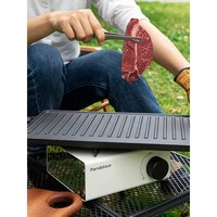 Plaque de cuisson coréenne pour barbecue en plein air, double face, en fonte, compatible gaz et induction
