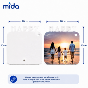 Cadres photo vierges en MDF 20x20cm pour sublimation, avec bordure textile <span class=keywords><strong>Joyeux</strong></span>, revêtement imprimable - Product Image 4