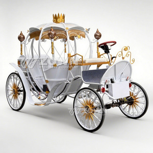 Charrette de mariage Cendrillon personnalisée en forme de citrouille électrique avec frein hydraulique et suspension automobile en acier à ressorts - Product Image 3