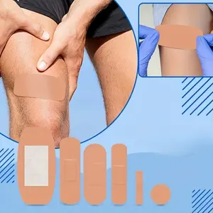 50 Buah Perban Ujung Jari Perekat Fleksibel Kelas Medis Kain PE Beige Aneka Ukuran Perawatan Luka Pertolongan Pertama Rumah - Product Image 6