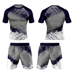 Conjunto de Rashguard de Manga Corta Elástico para Hombre, MMA, BJJ, Grappling, Transpirable, de Secado Rápido, 150 g/m², Estampado Digital, Spandex/Poliéster - Product Image 3