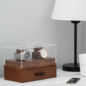 Vitrina de exhibición de reloj para <span class=keywords><strong>hombre</strong></span>, <span class=keywords><strong>organizador</strong></span> de mesita de noche, caja de reloj de nogal, soporte de exhibición - Product Image 5