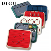 DIGU vente en gros plateaux à bijoux personnalisés en cuir PU plateaux à bijoux pour bague collier pendentif plateaux
