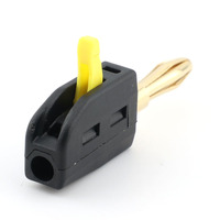 Prise banane noire plaquée or de haute précision 4 mm, connexion rapide, borne électrique en ligne, cuivre, acier inoxydable Kuishen