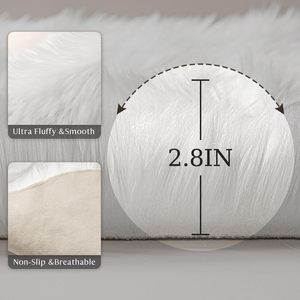 <span class=keywords><strong>Tapis</strong></span> moderne en fausse fourrure moelleuse et brillante, à poils longs, lavable, couleur unie, antidérapant pour couloir - Product Image 6