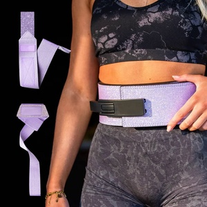 สายรัดข้อมือยกน้ำหนักแบบแข็งบุนวมผ้าฝ้ายนีโอพรีน ประดับกลิตเตอร์ สำหรับฟิตเนส ปลอดภัย ใช้สำหรับเดดลิฟท์ - Product Image 3