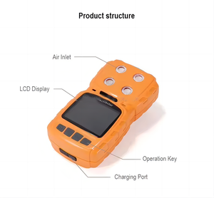 工場価格 ポータブル工業用4ガス検知器 CL2 SO2 H2S O3 VOC HCN 有毒多成分ガス漏れ検知器 データロギング機能付き MS104K - Product Image 6