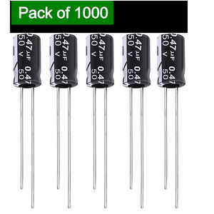 Condensador Electrolítico de Alto Rendimiento de 0.47µF 50V, Terminales de Aluminio, Tipo Polarizado, para Proyectos Electrónicos DIY, Placas PCB, Fuente de Alimentación - Product Image 2