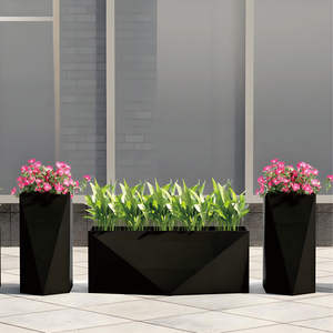 Boîtes à fleurs décoratives personnalisables en acier inoxydable pour décoration extérieure de restaurant d'hôtel, pots de fleurs extérieurs modernes - Product Image 3