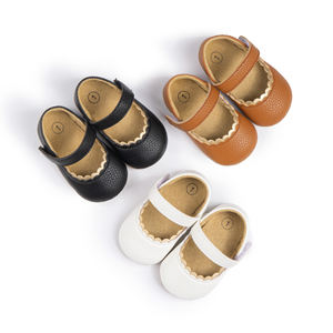Customizable Anti-Slip PU Leather Mary Jane Flats <b>Baby</b> <b>Girls</b> Newborn Bowknot Princess Wedding Party <b>Shoes</b> Light Rubber Winter - Product Image 1