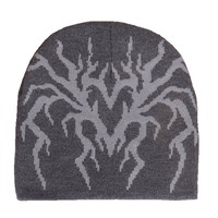 Bonnets chauds d'Halloween, polyvalents, pour la danse de rue, hip-hop, à motif jacquard toile d'araignée, tricotés