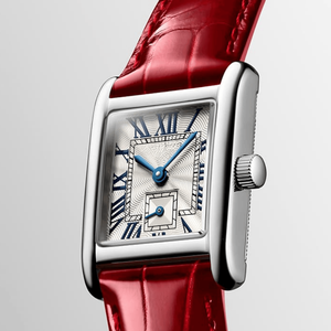 Automatic Mechanical <b>Watch</b> Women <b>Rectangular</b> Dial Roman Numerals Small Seconds Leather Strap Elegant Wristwatch - Product Image 3