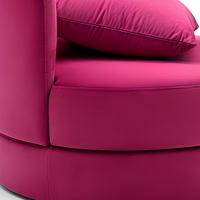 Rosa Samt Runder Akzent-Sessel Gepolsterter Lounge-Sessel für Wohnzimmer Hotel Event-Bestuhlung