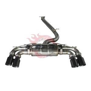 Sistema de Escape Catback con Válvulas de Acero Inoxidable Vortex para VW Golf 7R MK7 2.0T con Tambor Central y Cuatro Puntas Negras - Product Image 3