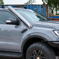 Snorkel de voiture tout-terrain 4x4 en acier inoxydable pour Toyota Hilux N70 N80 VIGO 2005 - 2014 Noir Acier Inoxydable Snorkel 4x4 Frontal