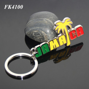 <span class=keywords><strong>Jamaica</strong></span> isla esmalte bandera turística nueva playa recuerdos de estrella de mar anillo de llave cadena árbol de coco Palm <span class=keywords><strong>Jamaica</strong></span> llavero - Product Image 2