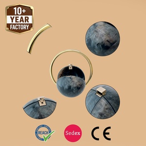 ZP8212 Borsa da Donna con Motivo Marmorizzato, Pochette Elegante per Sfilate di Moda, Borsetta Rotonda in Acrilico - Product Image 2