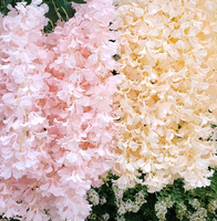 Vente en gros de glycine artificielle, guirlande blanche multicolore suspendue au mur, simulation de fleurs de vigne pour mariage