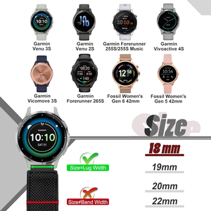 Bracelet de montre à dégagement rapide de 18mm pour femmes et hommes, bracelet de remplacement pour Garmin/Huawei/Withings/LG/Michael/ASUS/Timex - Product Image 2