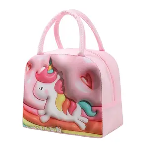 Children's cute lunch bag with rice handheld 3d three-dimensional printing cartoon fresh insulation lunch box bag