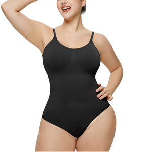 Mujeres sin costuras Slim Fit Anti grasa Shapewear transpirable Levantamiento de cadera correas ajustables de talla grande Tanga Abdominal Cinching Jumpsuit - Product Image 3