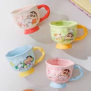 แก้วเซรามิคลายการ์ตูนเครยอนชินจัง พร้อมหูจับ สีชมพู แอพริคอต ฟ้า เขียว ของขวัญ - Product Image 5