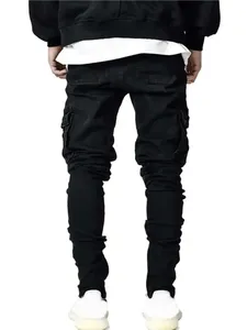 Xxxxl Brand Custom Made to Order Italian Men's <b>Vintage</b> Ripped with Stacked <b>Flared</b> <b>Jeans</b> - Product Image 5